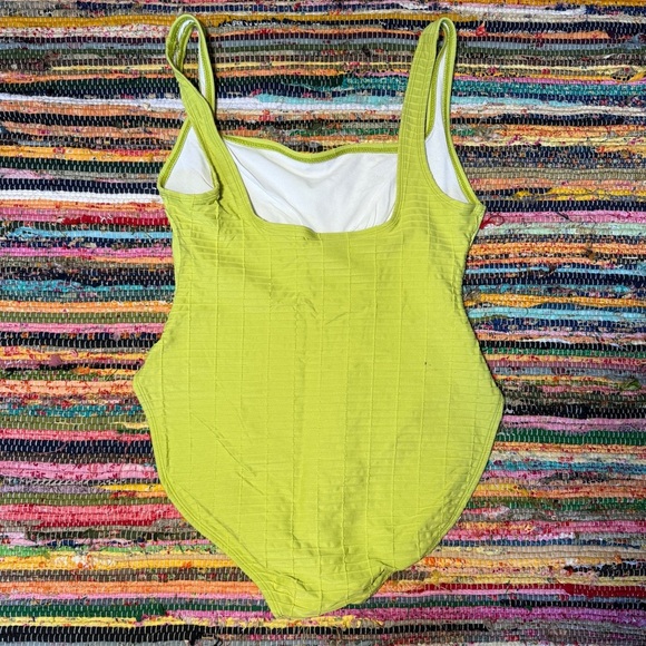Vintage Anne Cole Neon Yellow One-Piece Swimsuit – Size 14 - Picture 4 of 5
